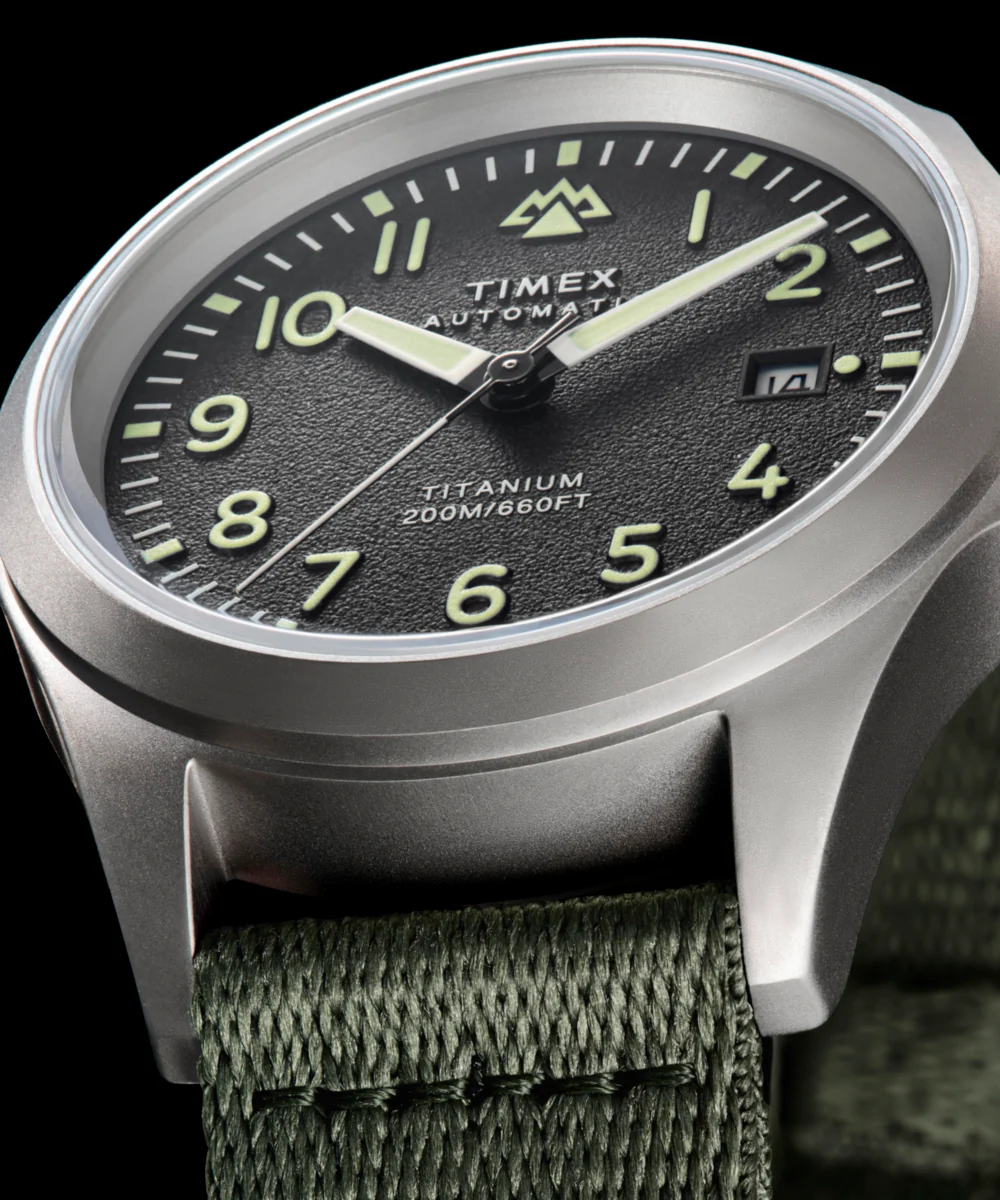 Expedition® Field Post Titanium Automatic 41mm Recycled Fabric Strap Watch - Image 7