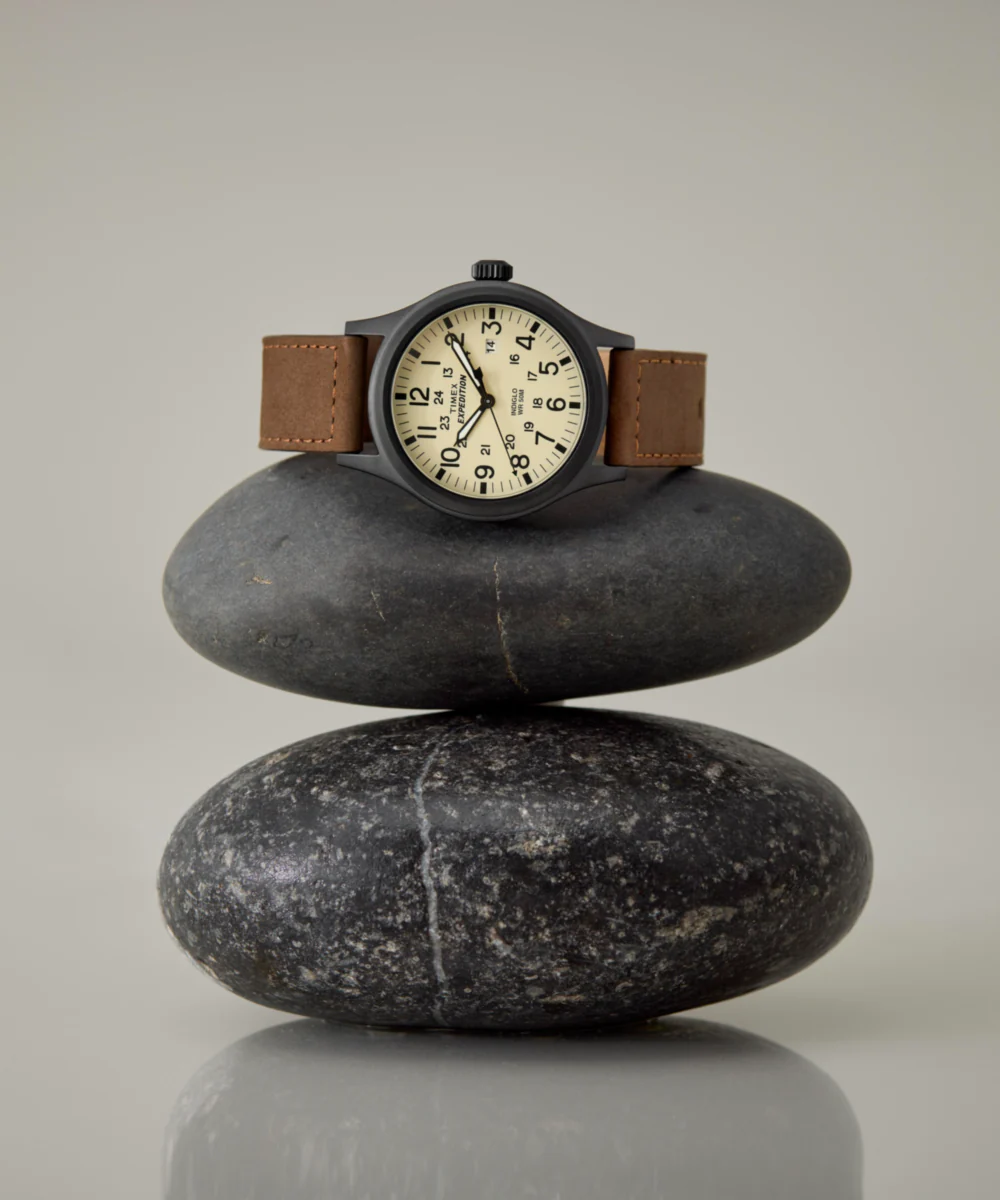 Expedition Scout 40mm Leather Strap Watch - Image 6