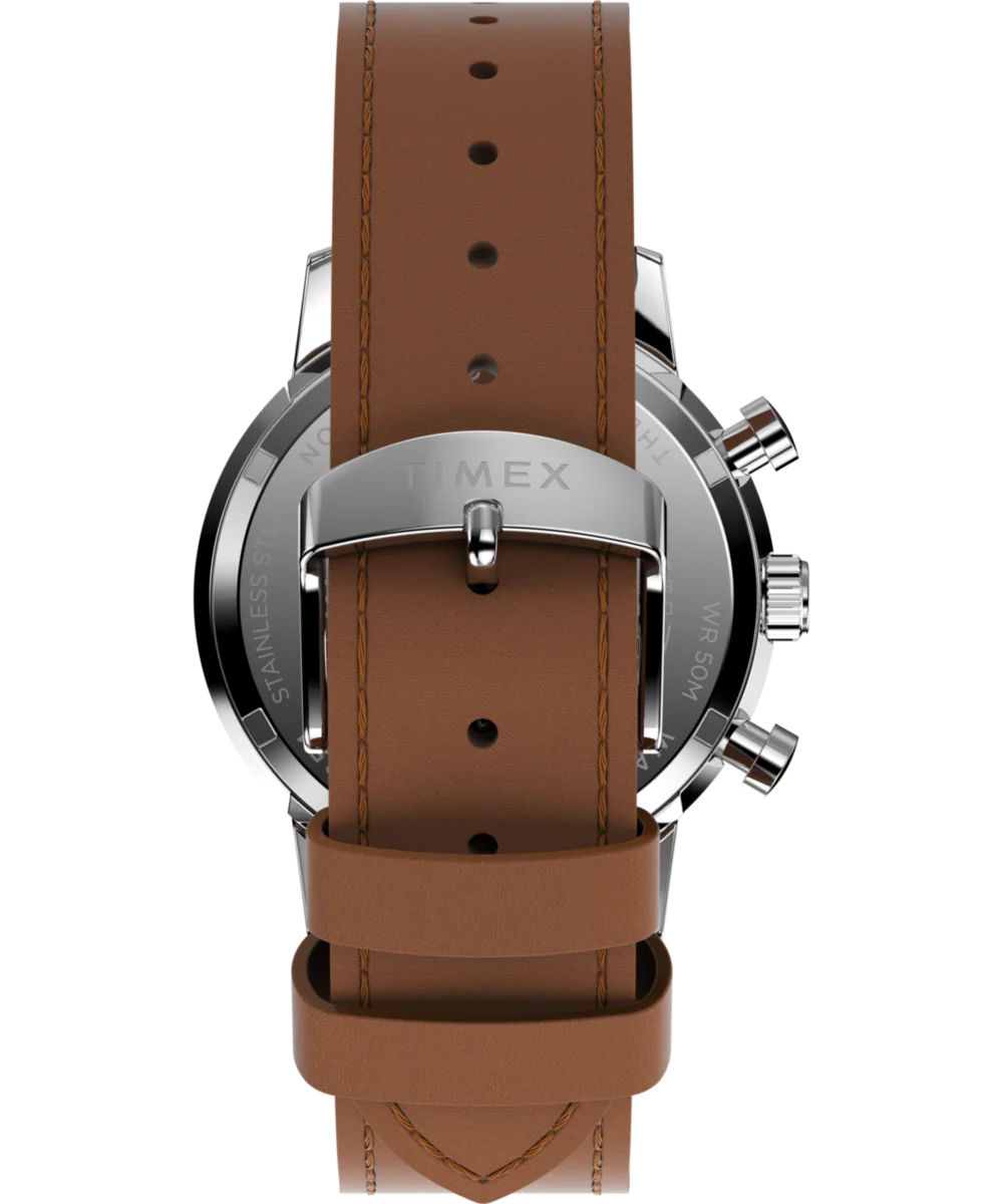 Marlin® Chronograph Tachymeter 40mm Leather Strap Watch - Image 3