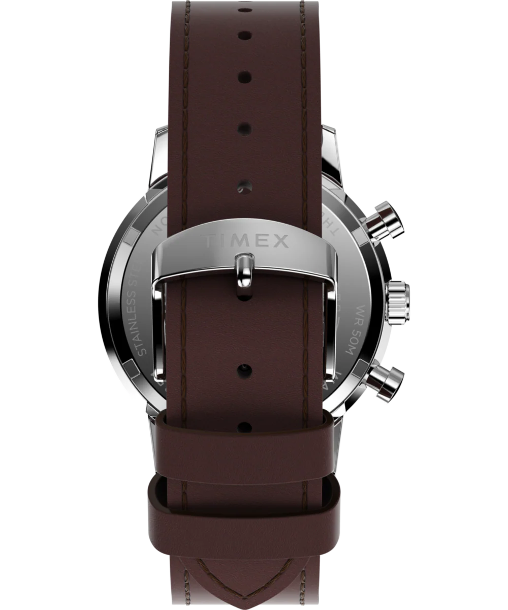 Marlin® Chronograph Tachymeter 40mm Leather Strap Watch - Image 3