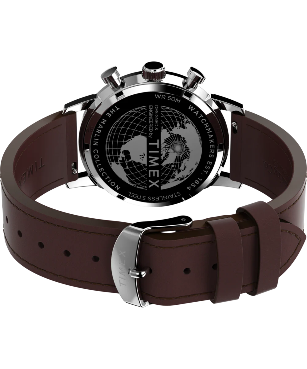 Marlin® Chronograph Tachymeter 40mm Leather Strap Watch - Image 5