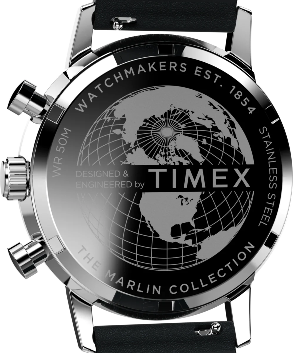 Marlin® Chronograph Tachymeter 40mm Leather Strap Watch - Image 4