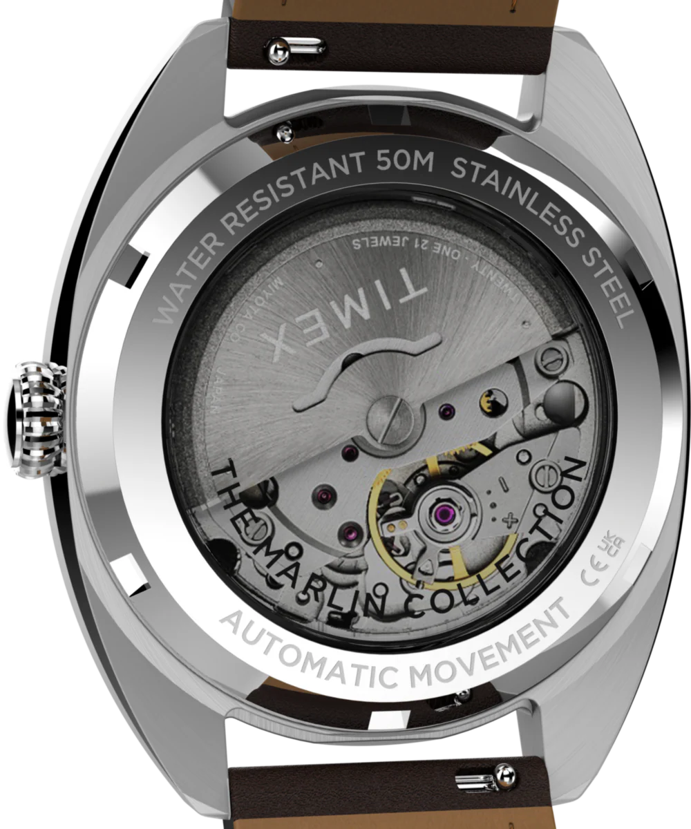 Marlin® Draper Automatic 37mm Leather Strap Watch - Image 5