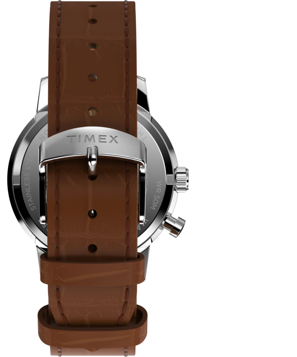 Marlin® Moon Phase 40mm Leather Strap Watch - Image 3