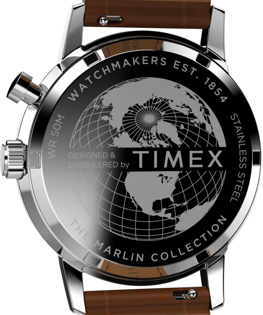 Marlin® Moon Phase 40mm Leather Strap Watch - Image 4