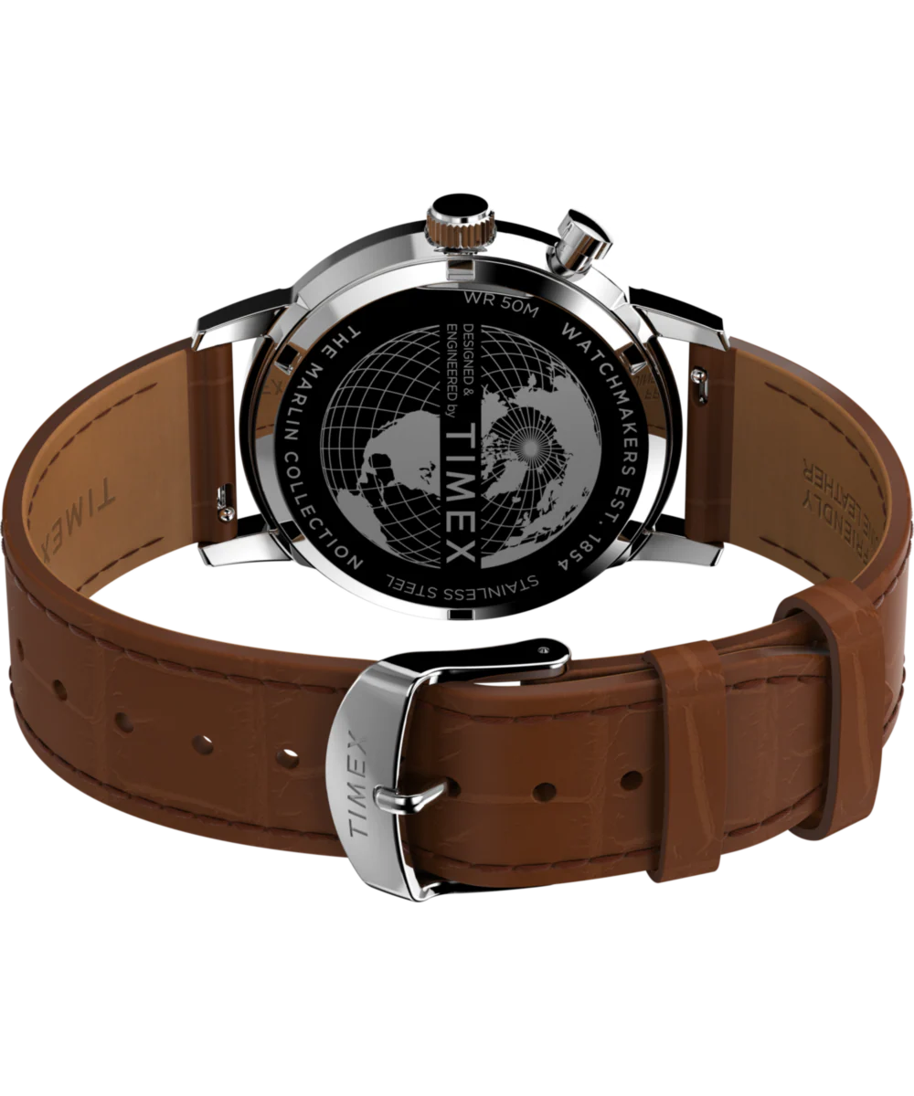 Marlin® Moon Phase 40mm Leather Strap Watch - Image 5