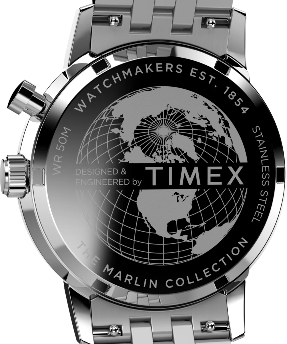 Marlin® Moon Phase 40mm Stainless Steel Bracelet Watch - Image 4