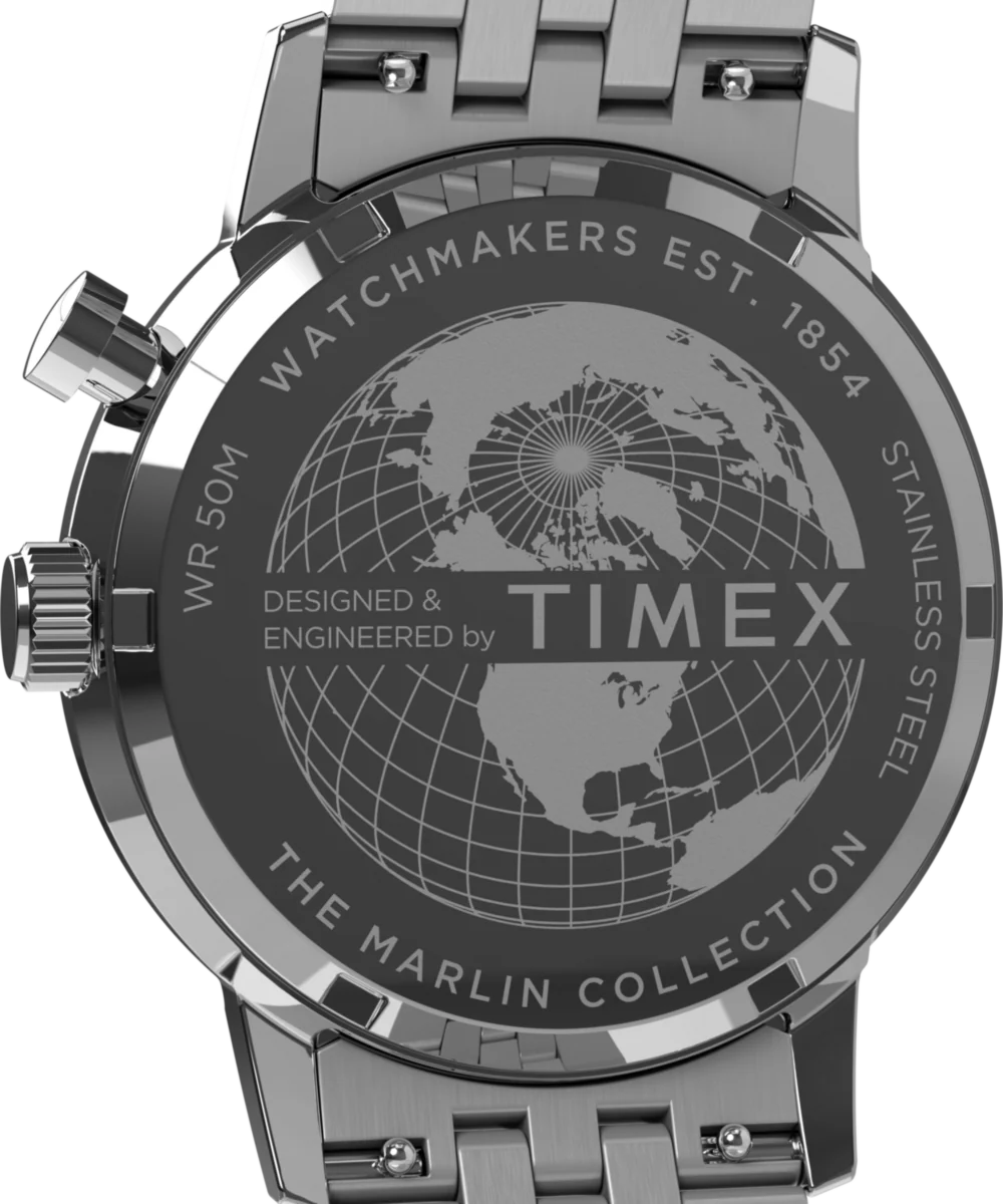 Marlin® Moon Phase Multifunction 40mm Stainless Steel Bracelet Watch - Image 4