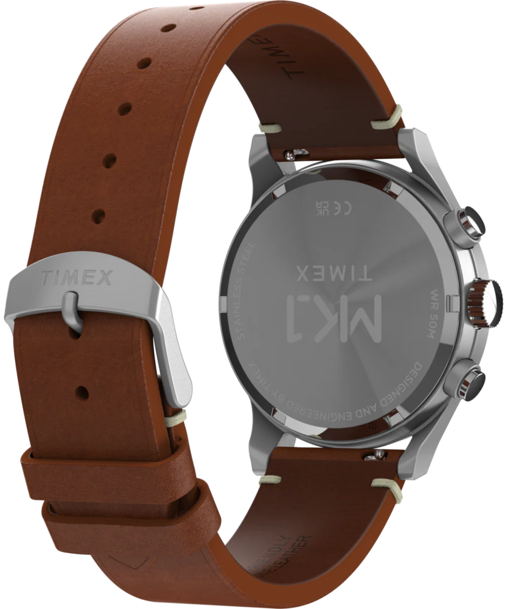 MK1 Chronograph 40mm Leather Strap Watch - Image 6