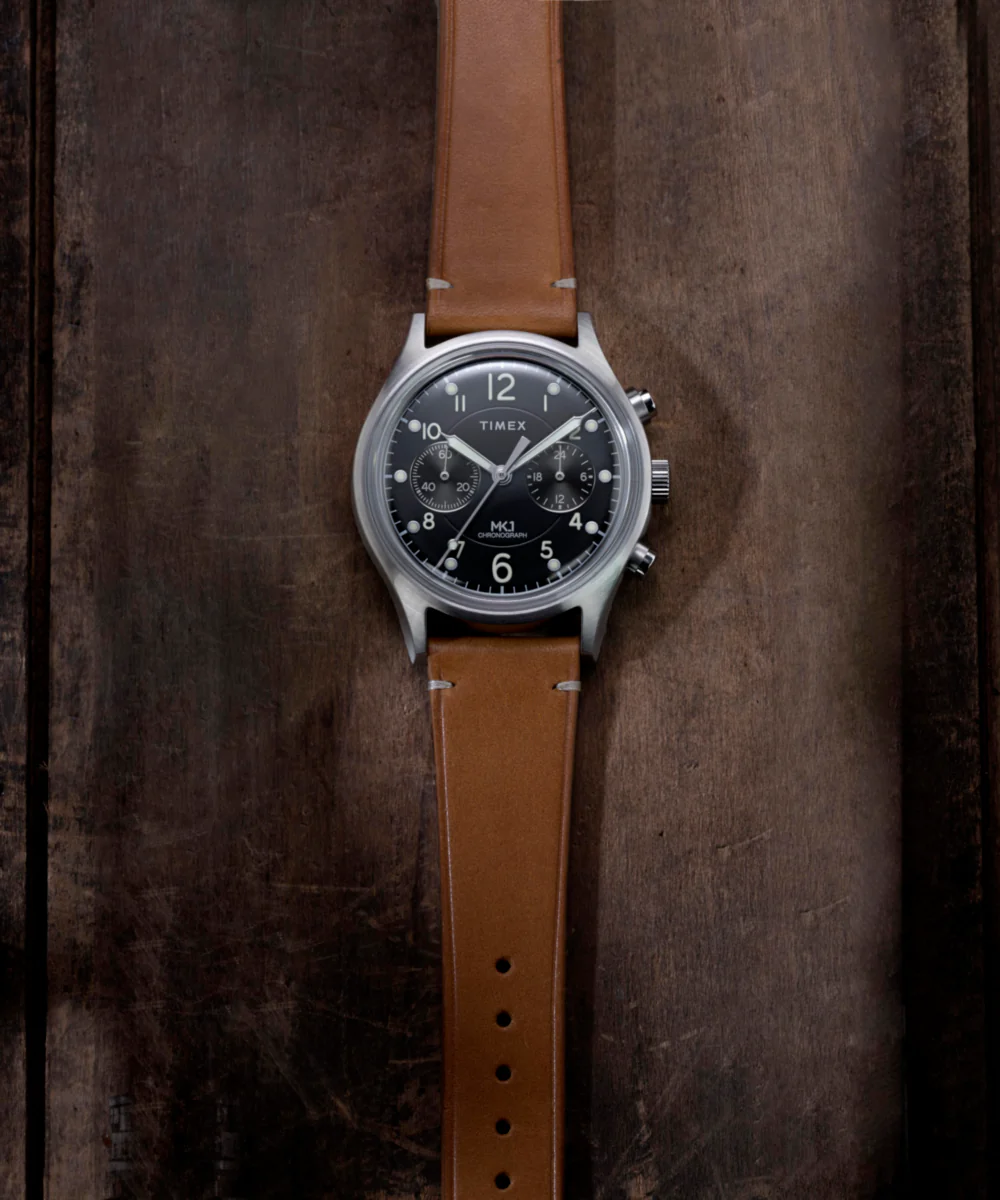 MK1 Chronograph 40mm Leather Strap Watch - Image 7