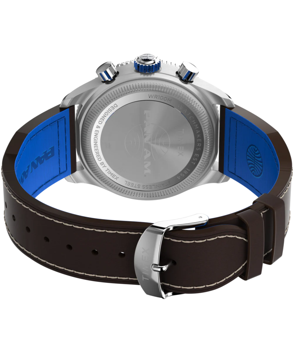 Pan Am® x Timex Fly-Back Chronograph 43mm Leather Strap Watch  - Image 5