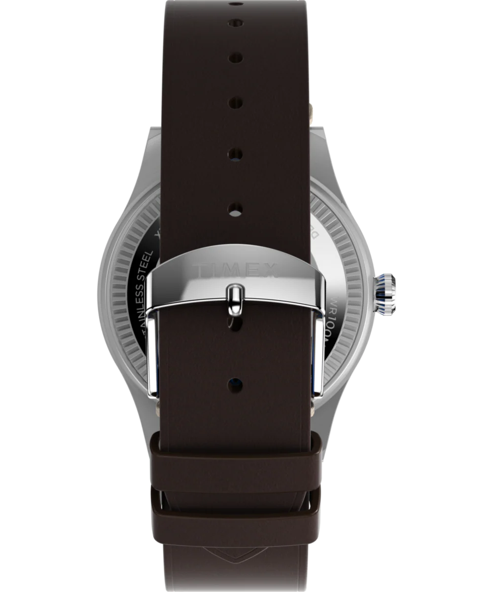 Pan Am® x Timex Waterbury GMT 39mm Leather Strap Watch - Image 3