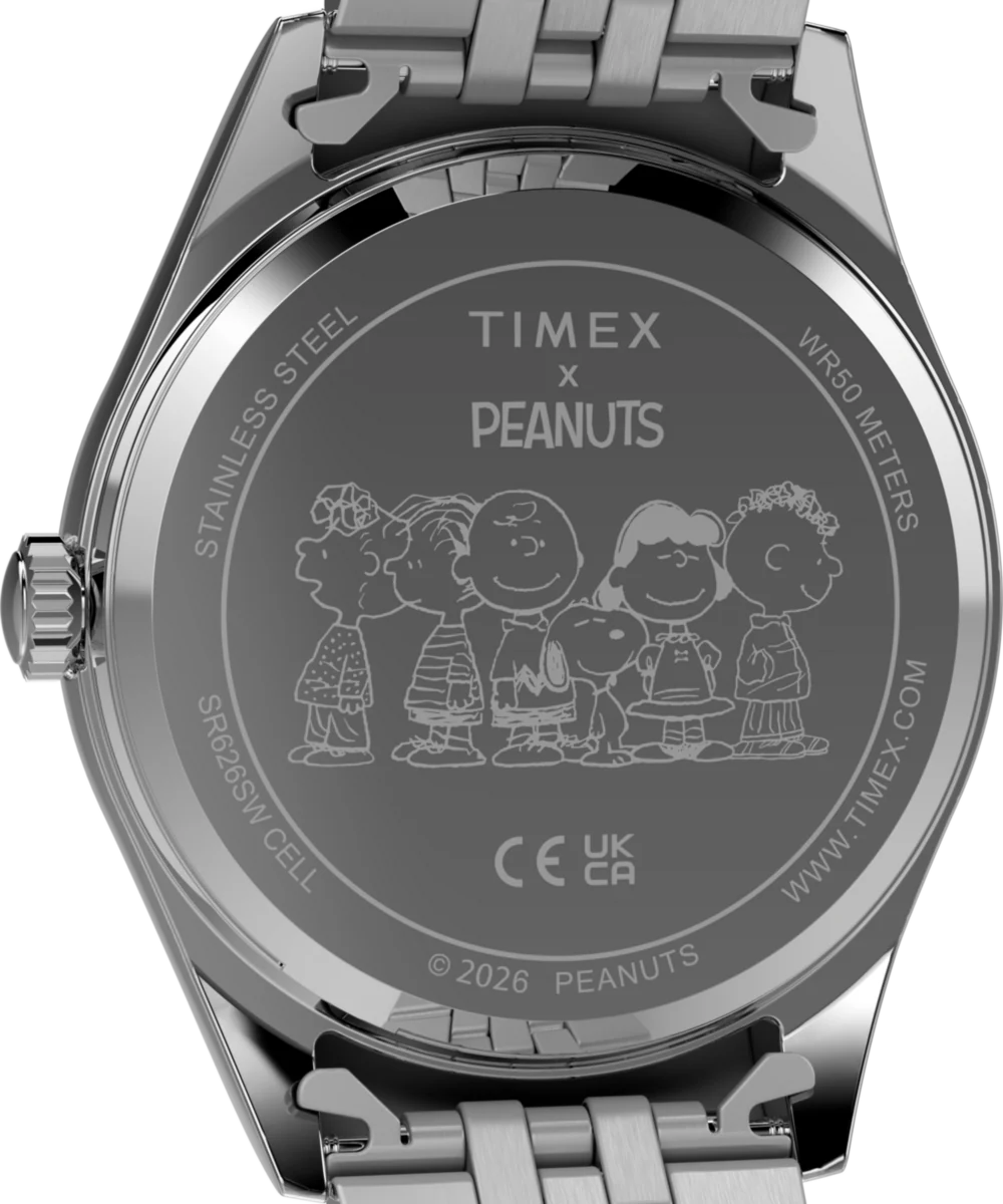 Peanuts® x Timex Legacy Snoopy with Flower Dial 36mm Stainless Steel Bracelet Watch - Image 5