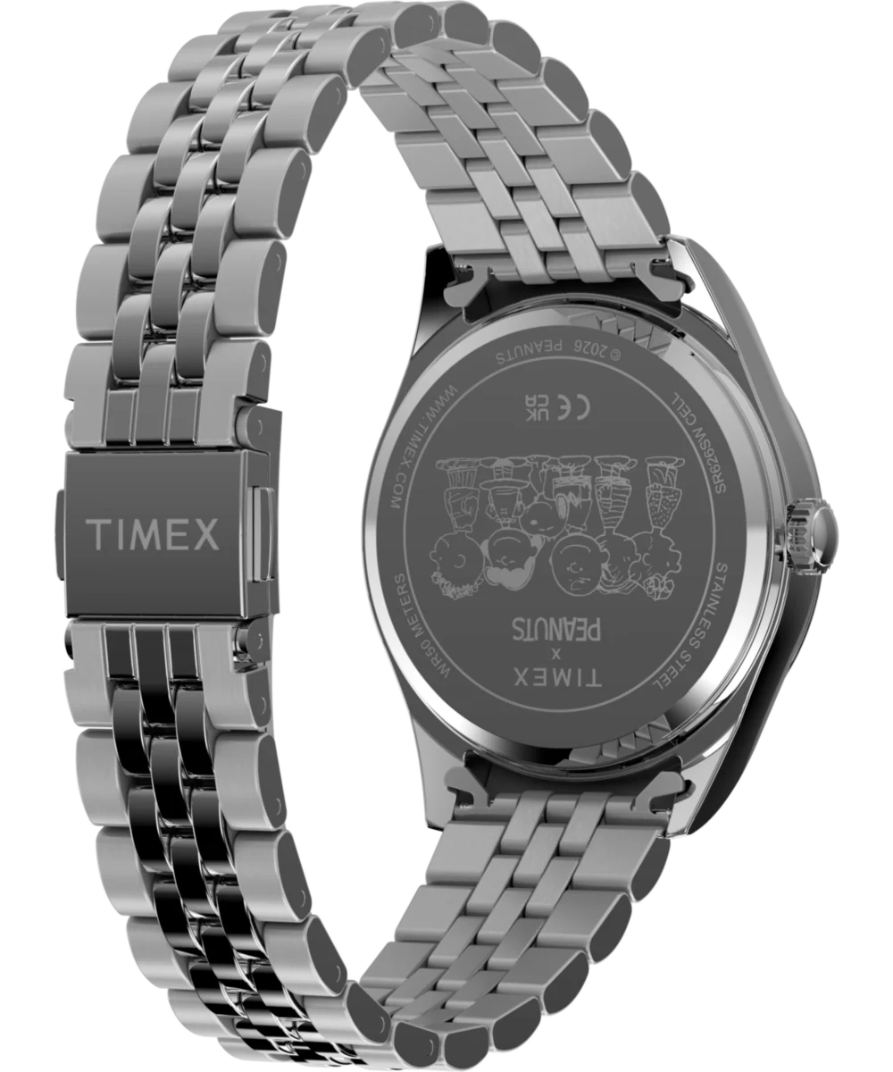 Peanuts® x Timex Legacy Snoopy with Flower Dial 36mm Stainless Steel Bracelet Watch - Image 6
