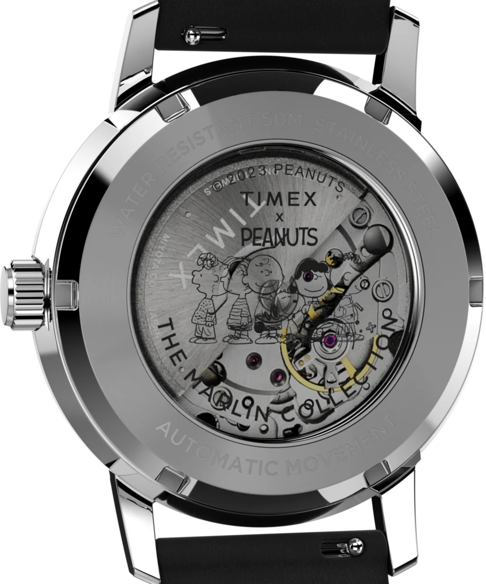 Peanuts® x Timex Marlin® Automatic Snoopy Flying Ace 40mm Leather Strap Watch - Image 4
