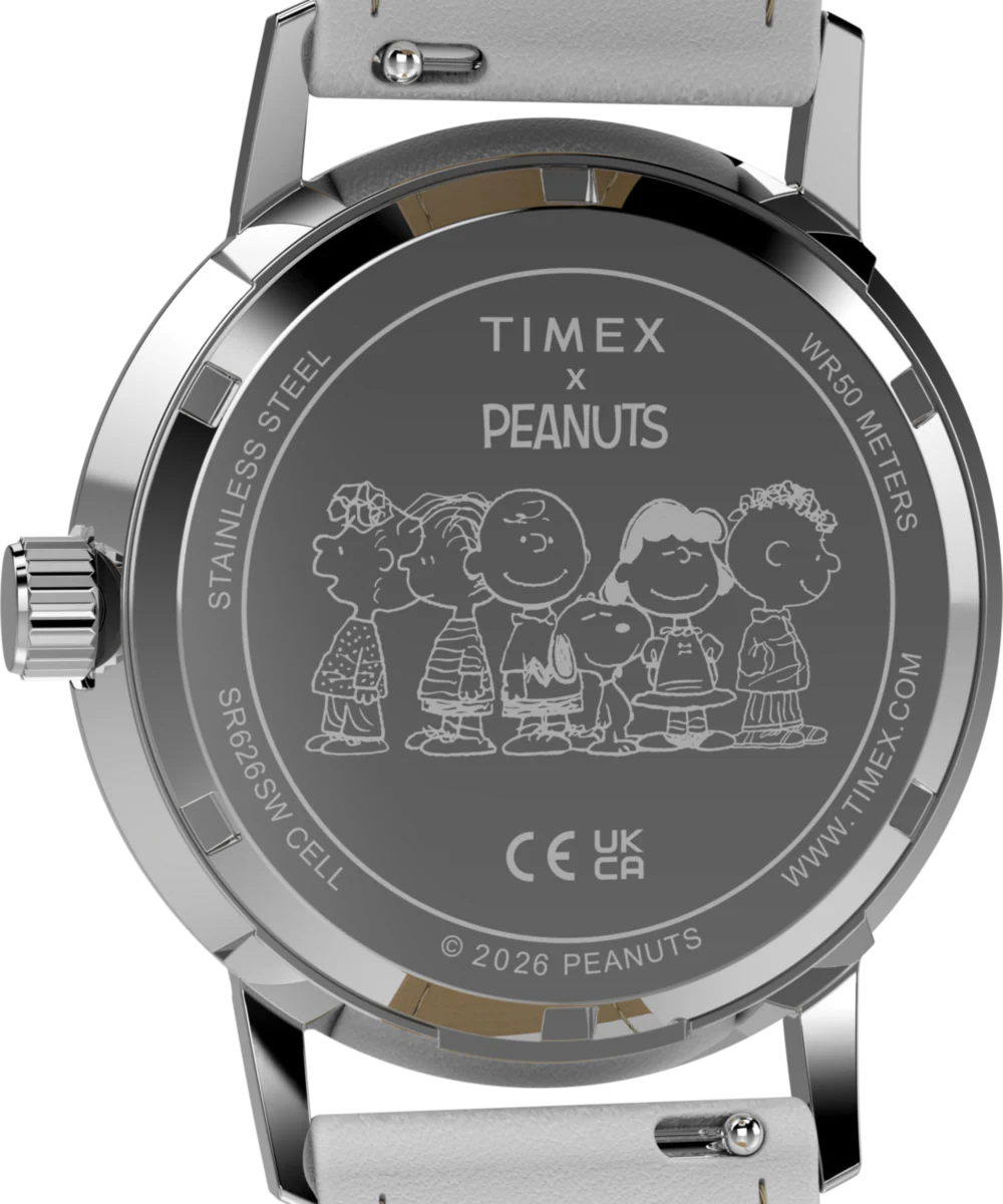 Peanuts® x Timex Marlin® Flower Dial 38mm Leather Strap Watch - Image 5