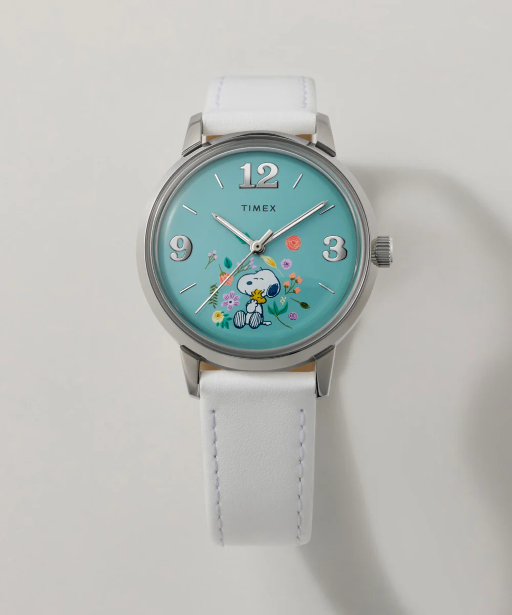 Peanuts® x Timex Marlin® Flower Dial 38mm Leather Strap Watch - Image 7