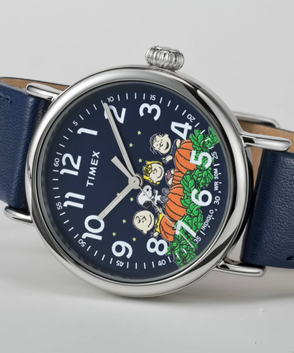 Peanuts® x Timex Standard Pumpkin Patch 40mm Leather Strap Watch   - Image 6