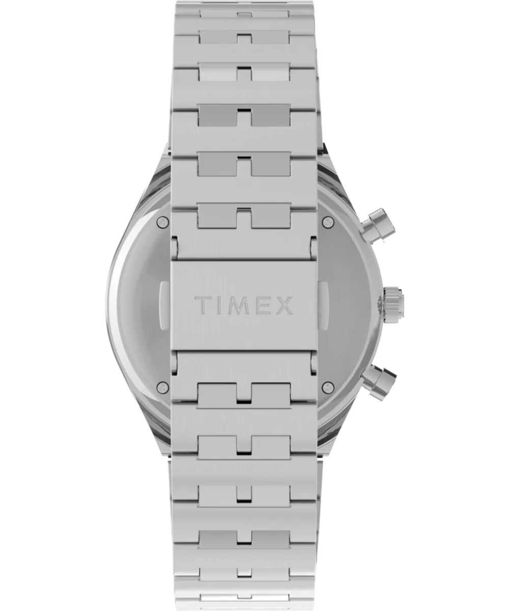 Q Timex Chronograph 40mm Stainless Steel Bracelet Watch - Image 3