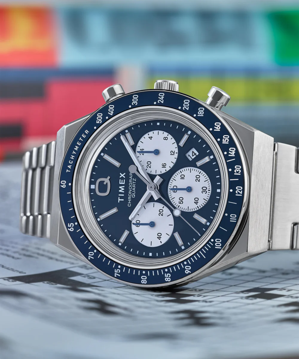 Q Timex Chronograph 40mm Stainless Steel Bracelet Watch - Image 6