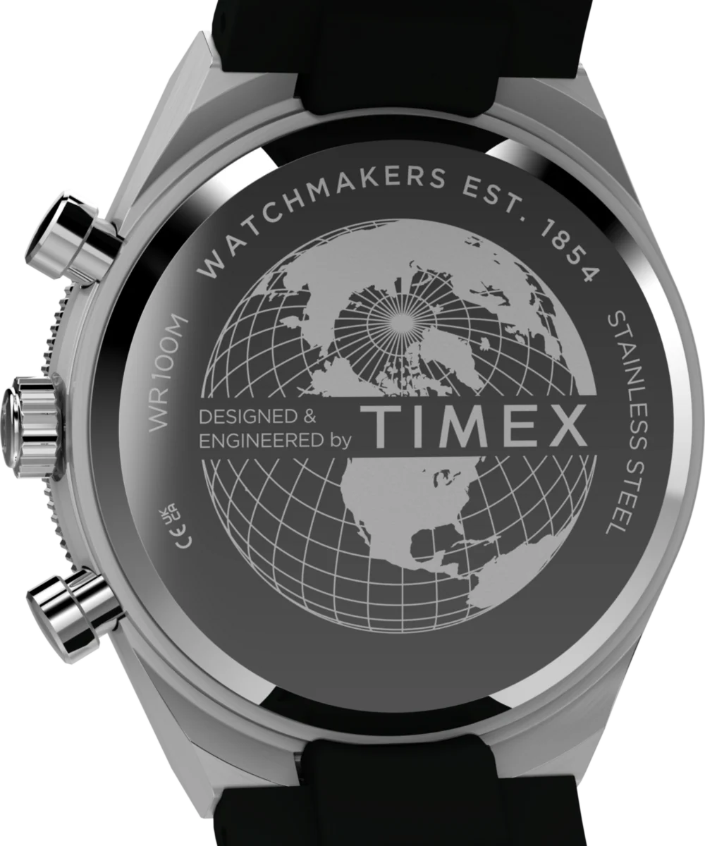 Q Timex Continental Chronograph 40mm Synthetic Rubber Strap Watch - Image 5