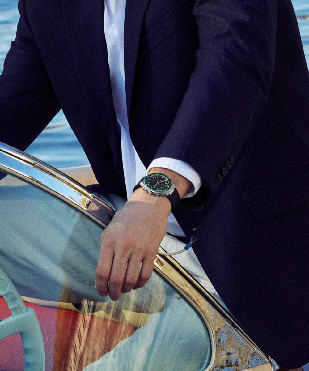 Q Timex Continental Chronograph 40mm Synthetic Rubber Strap Watch - Image 7