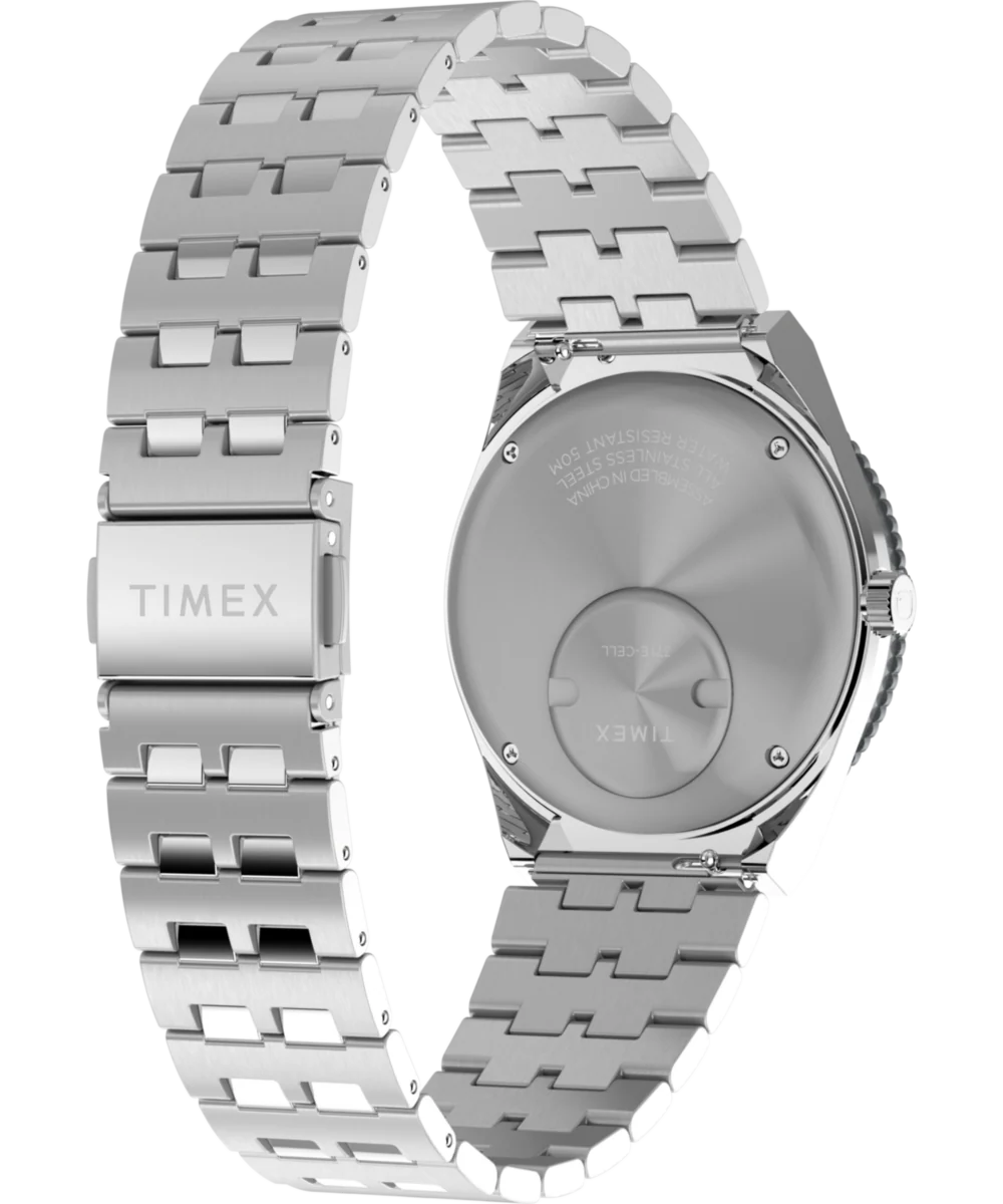 Q Timex GMT 38mm Stainless Steel Bracelet Watch - Image 5