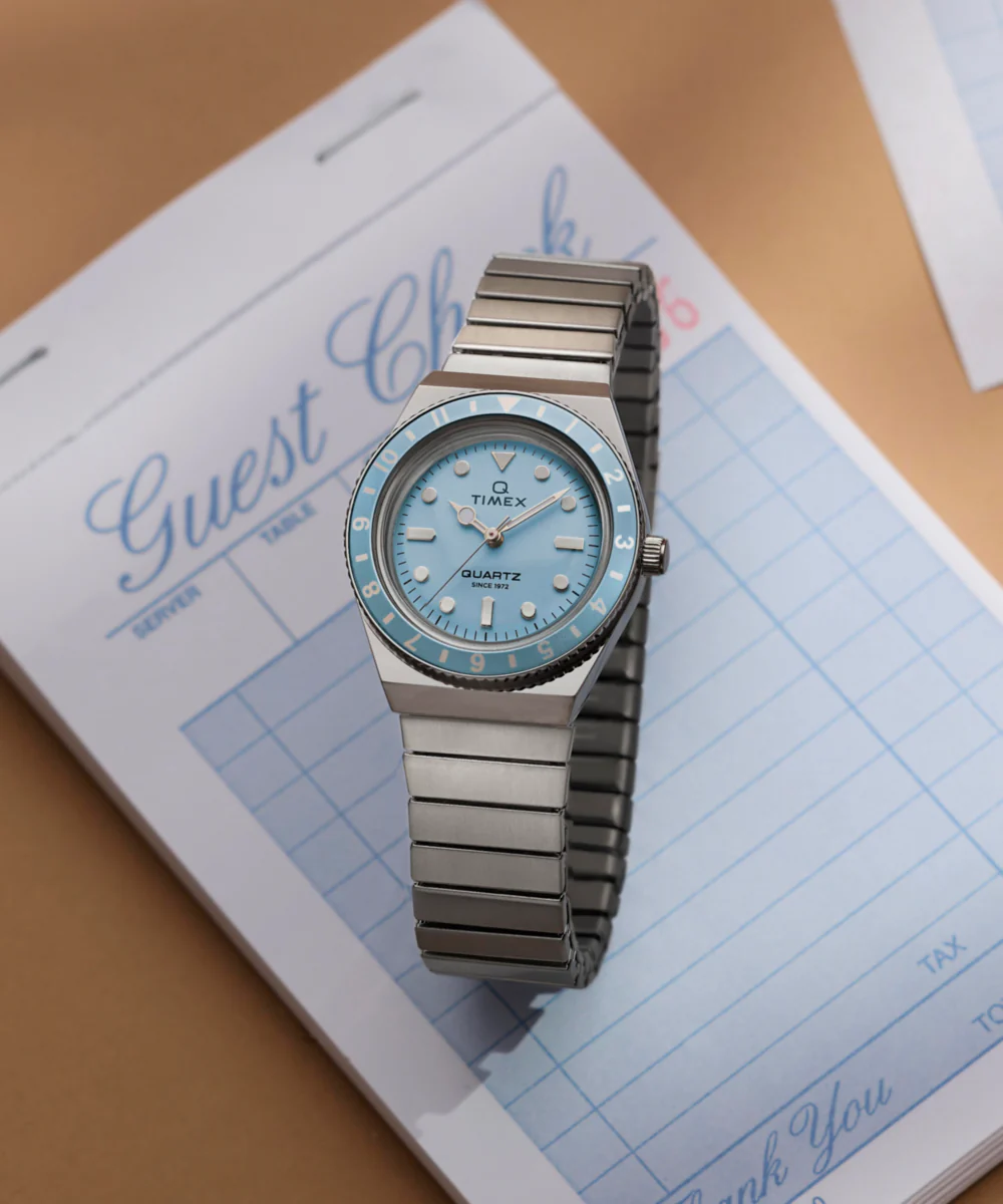 Q Timex® Mini 30mm Stainless Steel Expansion Band Watch - Image 7