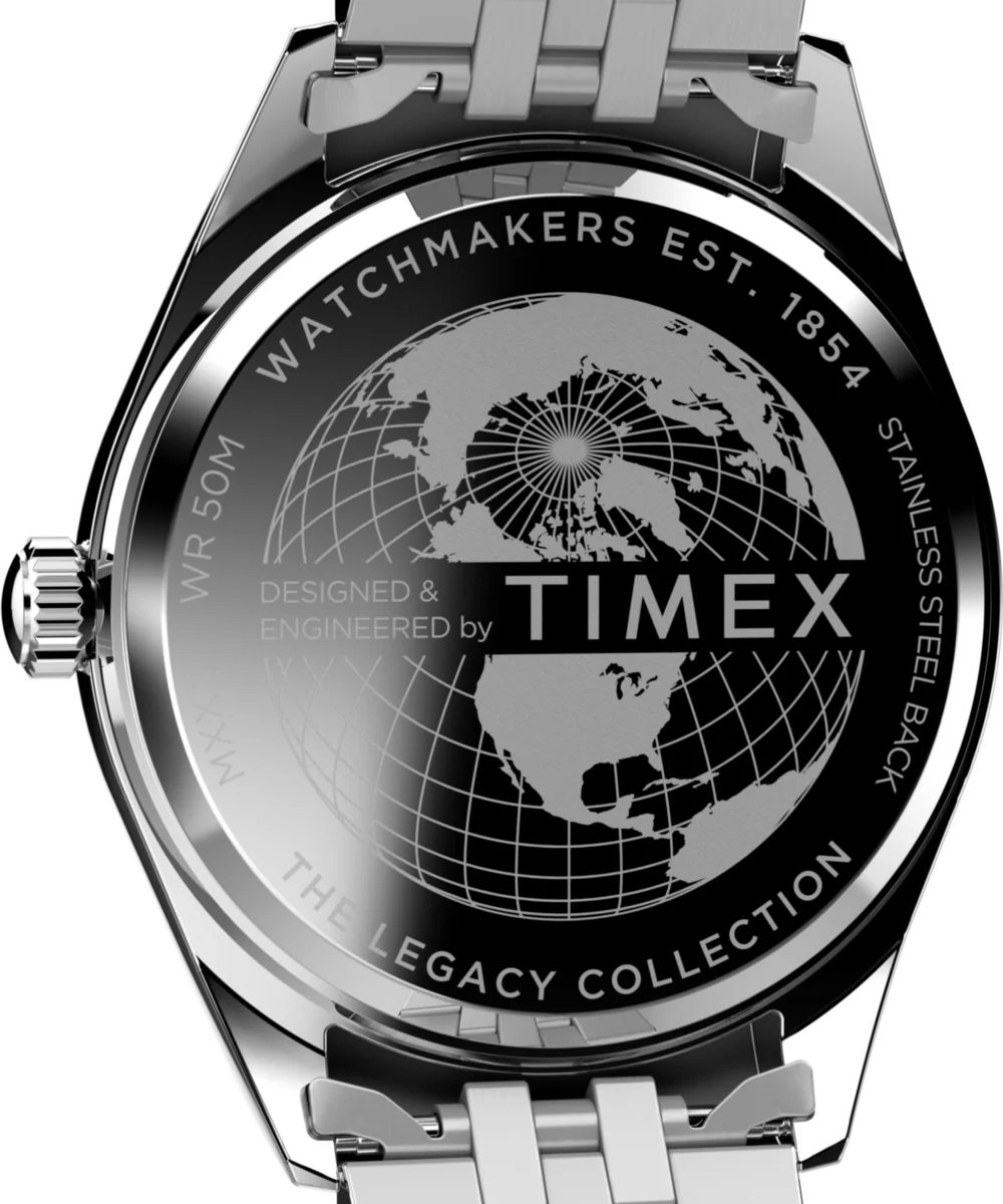 Timex Legacy Day and Date 41mm Stainless Steel Bracelet Watch - Image 4