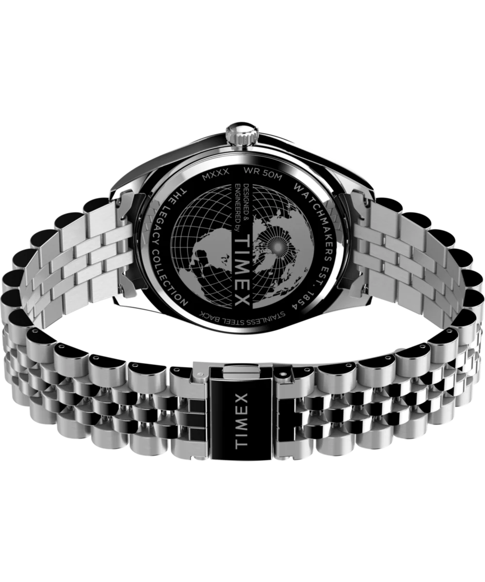 Timex Legacy Day and Date 41mm Stainless Steel Bracelet Watch - Image 5