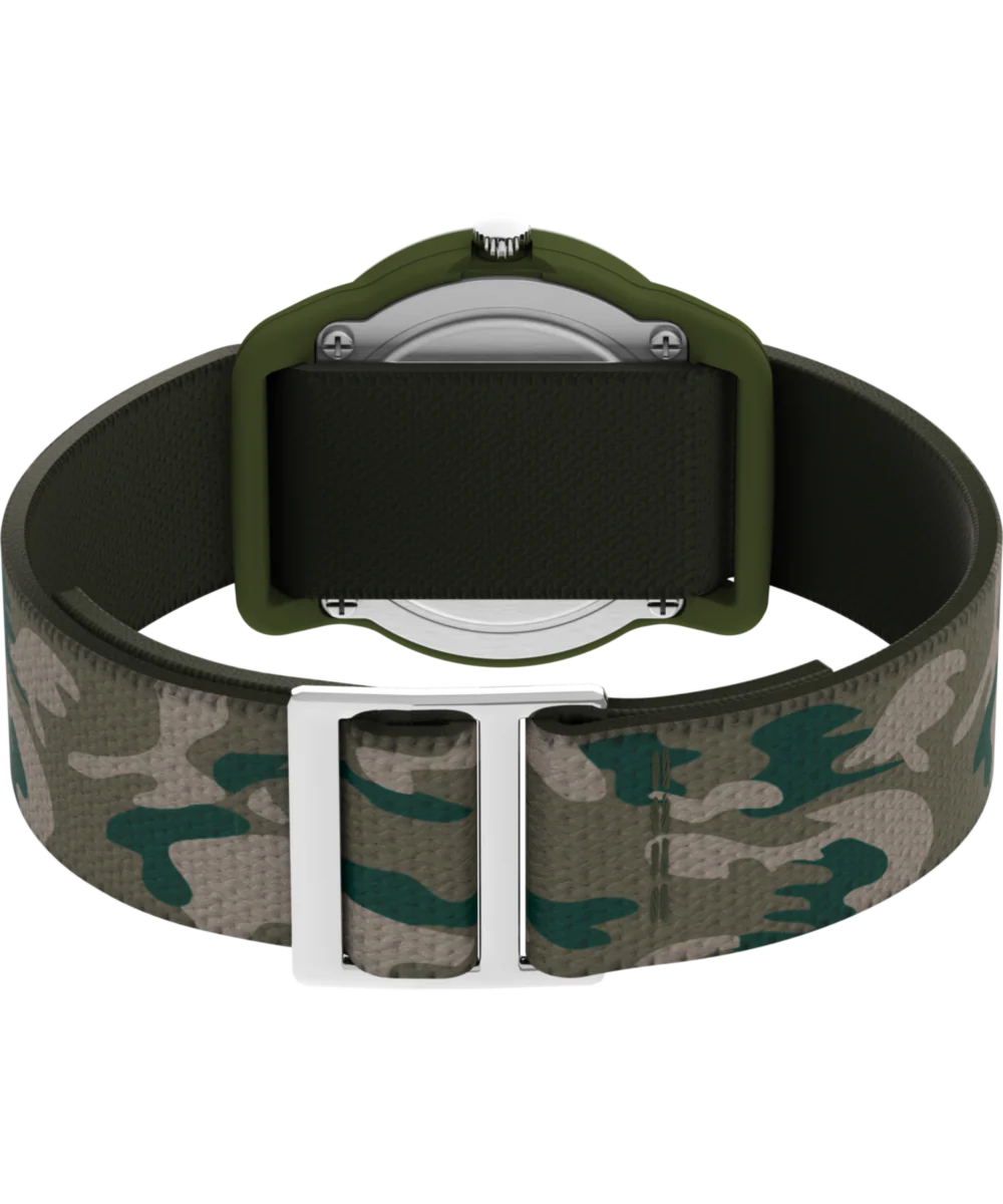 TIMEX TIME MACHINES® 29mm Green Camo Elastic Fabric Kids Watch - Image 4