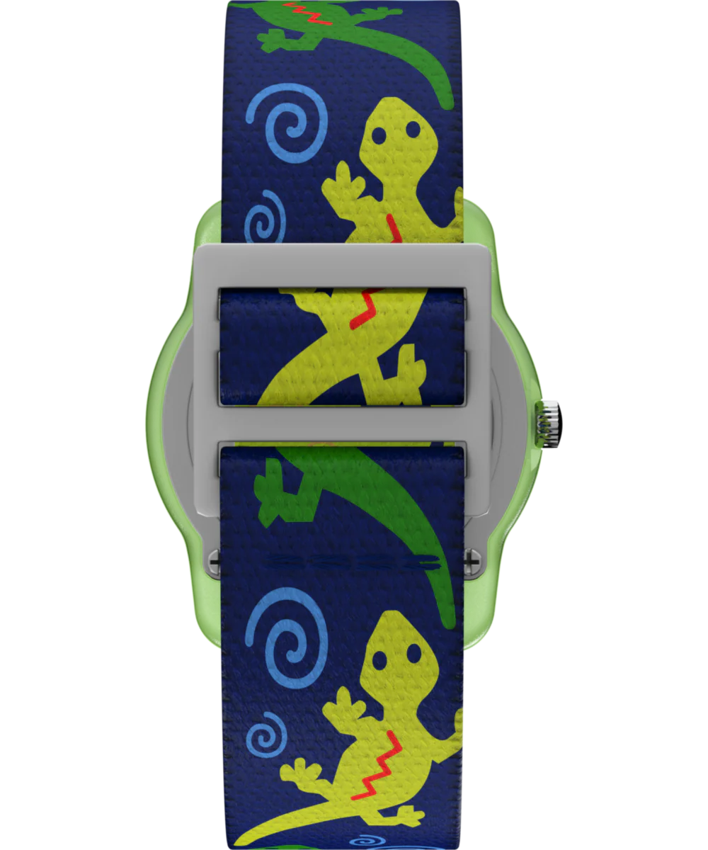 TIMEX TIME MACHINES® 29mm Green Gecko Elastic Fabric Kids Watch - Image 3