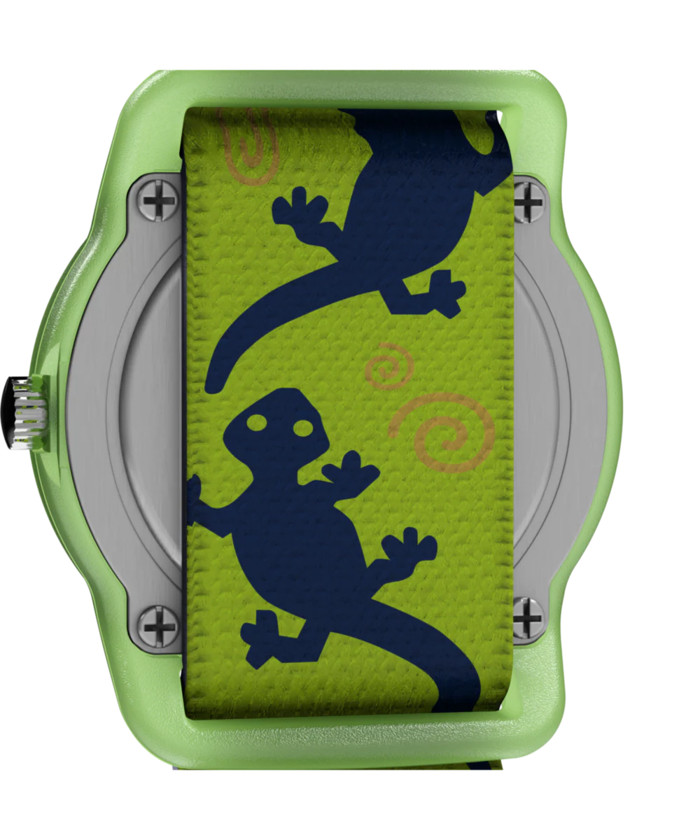 TIMEX TIME MACHINES® 29mm Green Gecko Elastic Fabric Kids Watch - Image 4
