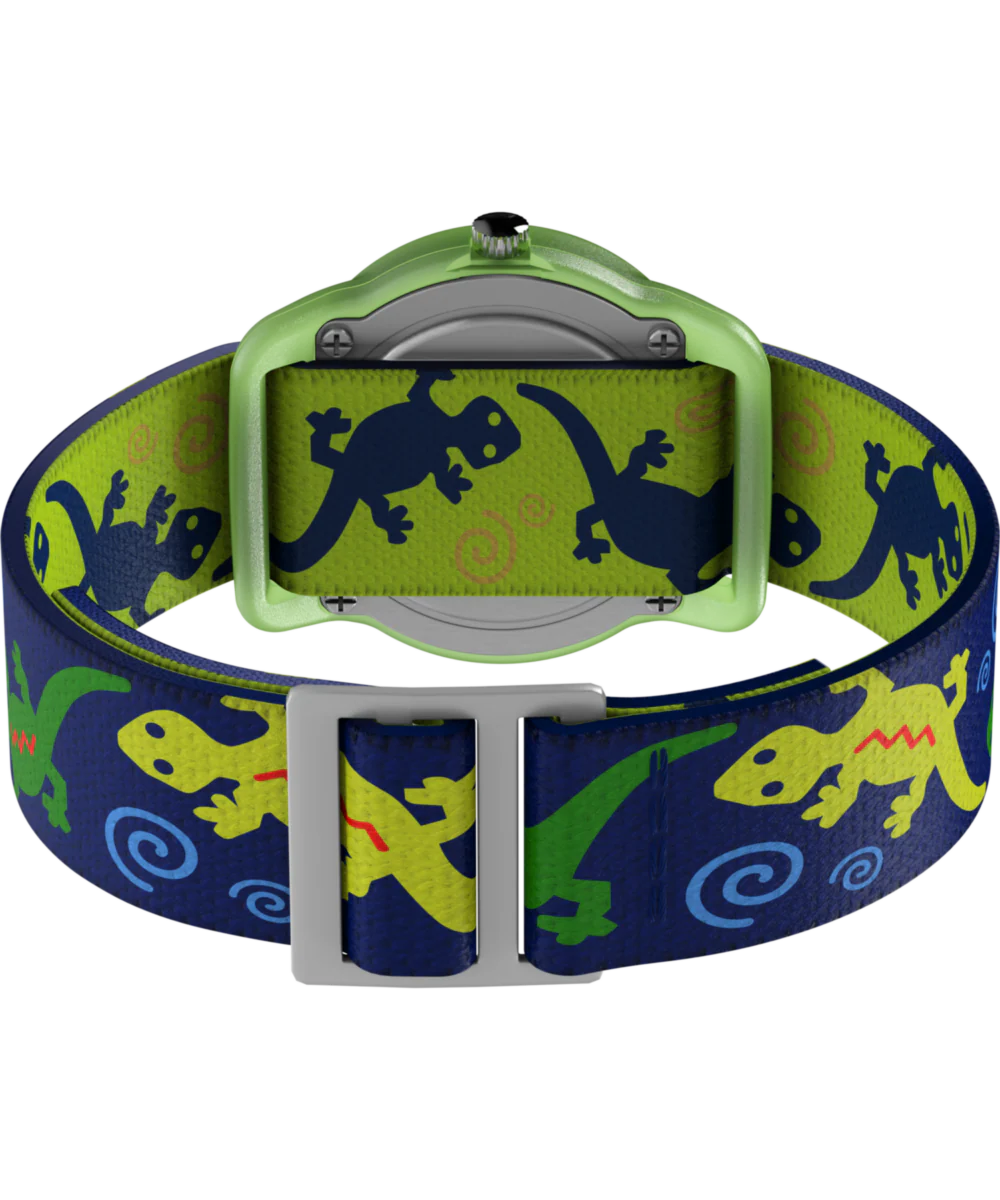 TIMEX TIME MACHINES® 29mm Green Gecko Elastic Fabric Kids Watch - Image 5