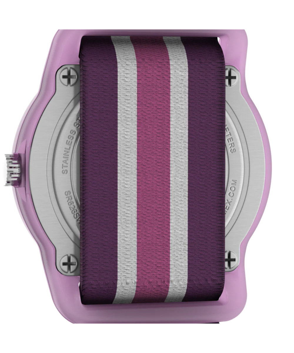TIMEX TIME MACHINES® 29mm Purple Stripe Elastic Fabric Kids Watch - Image 4