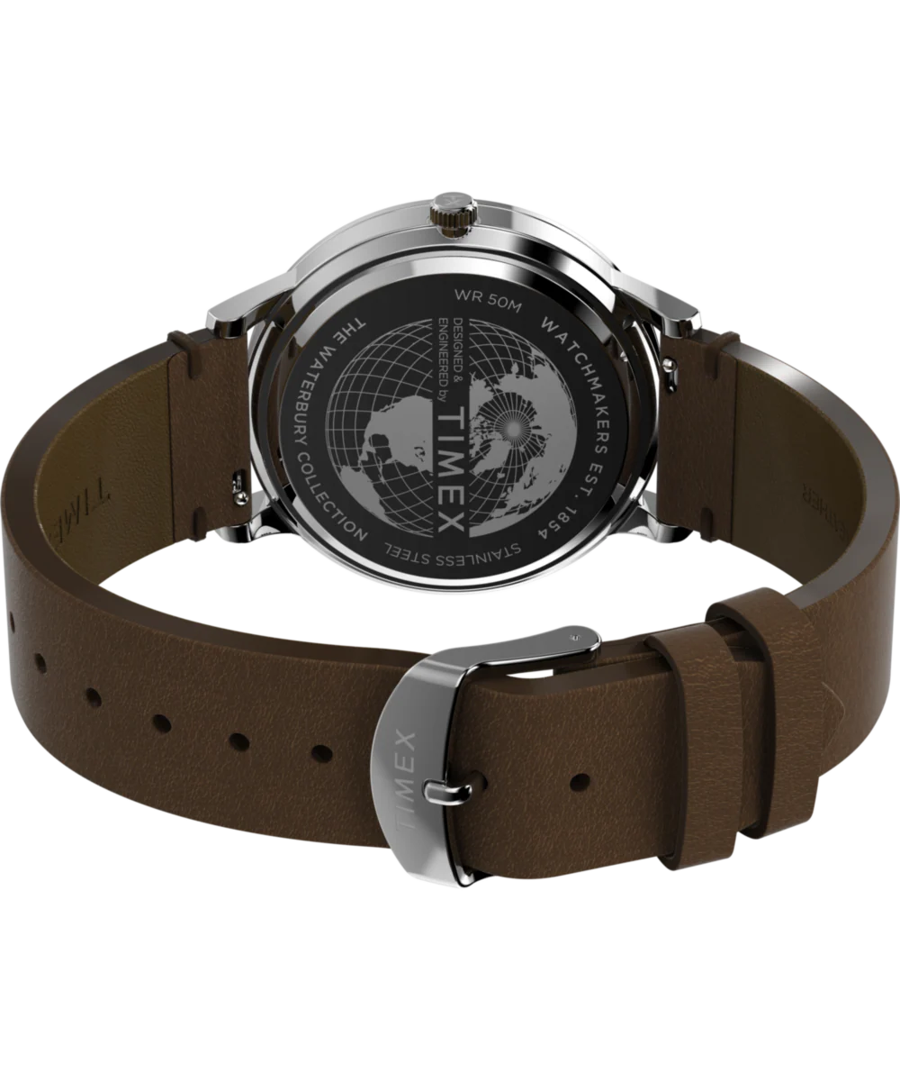 Waterbury Classic 40mm Leather Strap Watch - Image 6