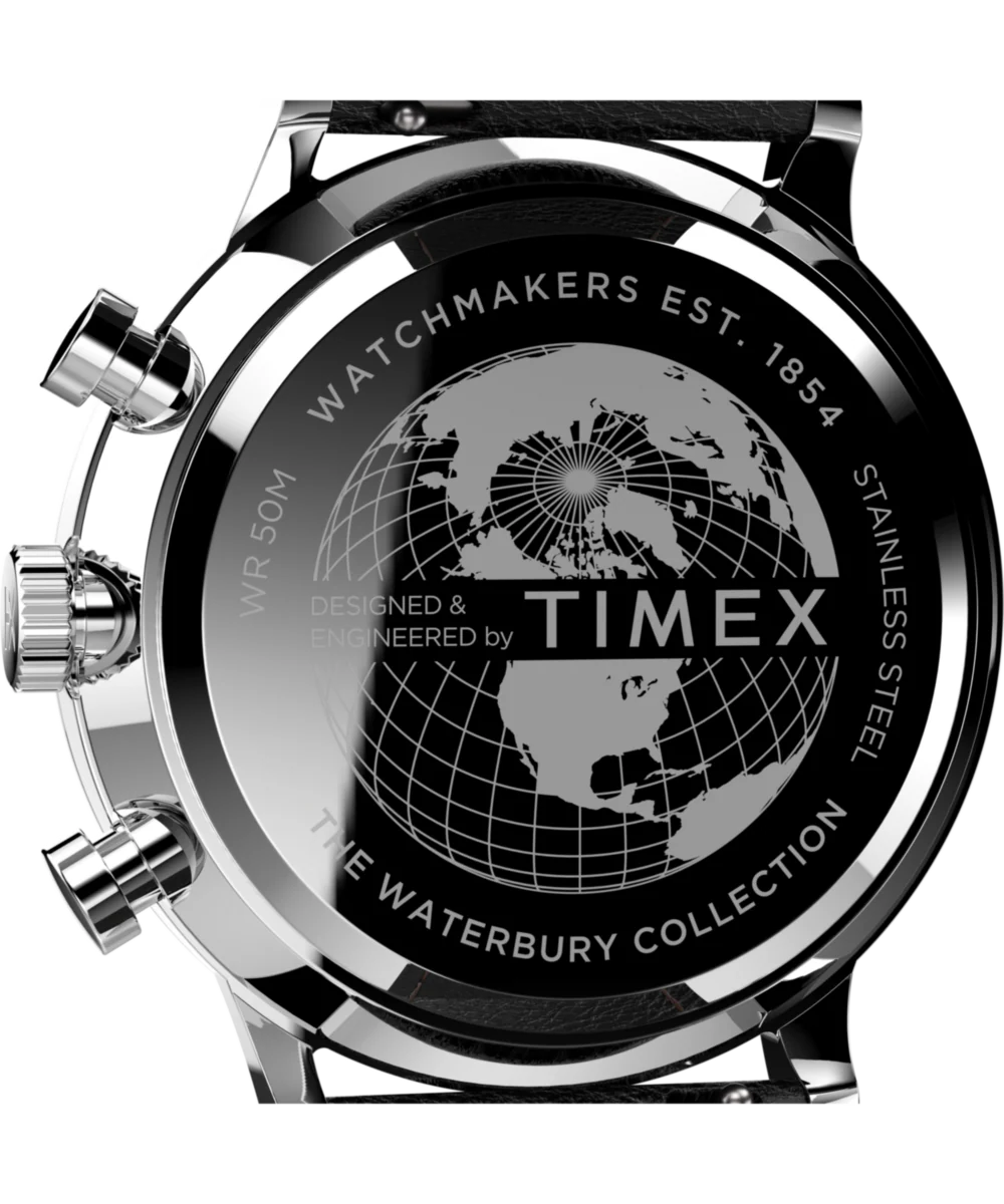 Waterbury Classic Chronograph 40mm Leather Strap Watch - Image 4